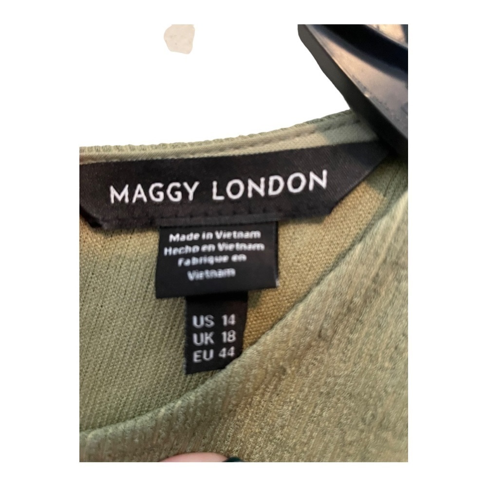 Maggy London Draped Sleeveless Dress - Pesto - Picture 9 of 11